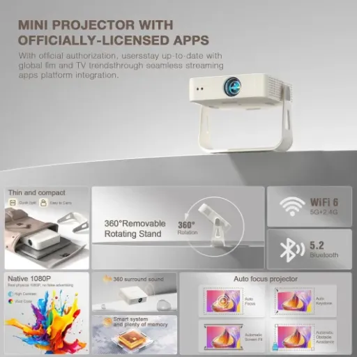 XuanPad Q5 Smart Mini Projector Review: compact 1080p beamer with apps and autofocus