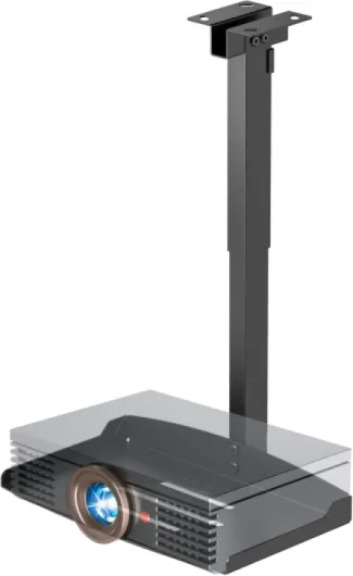 Adjustable Projector Ceiling Mount,Universal Projector Shelf for Ceiling and Wall, Holds up to 22lbs，No Hole Installation, Hidden Cable Routing, Black Black M