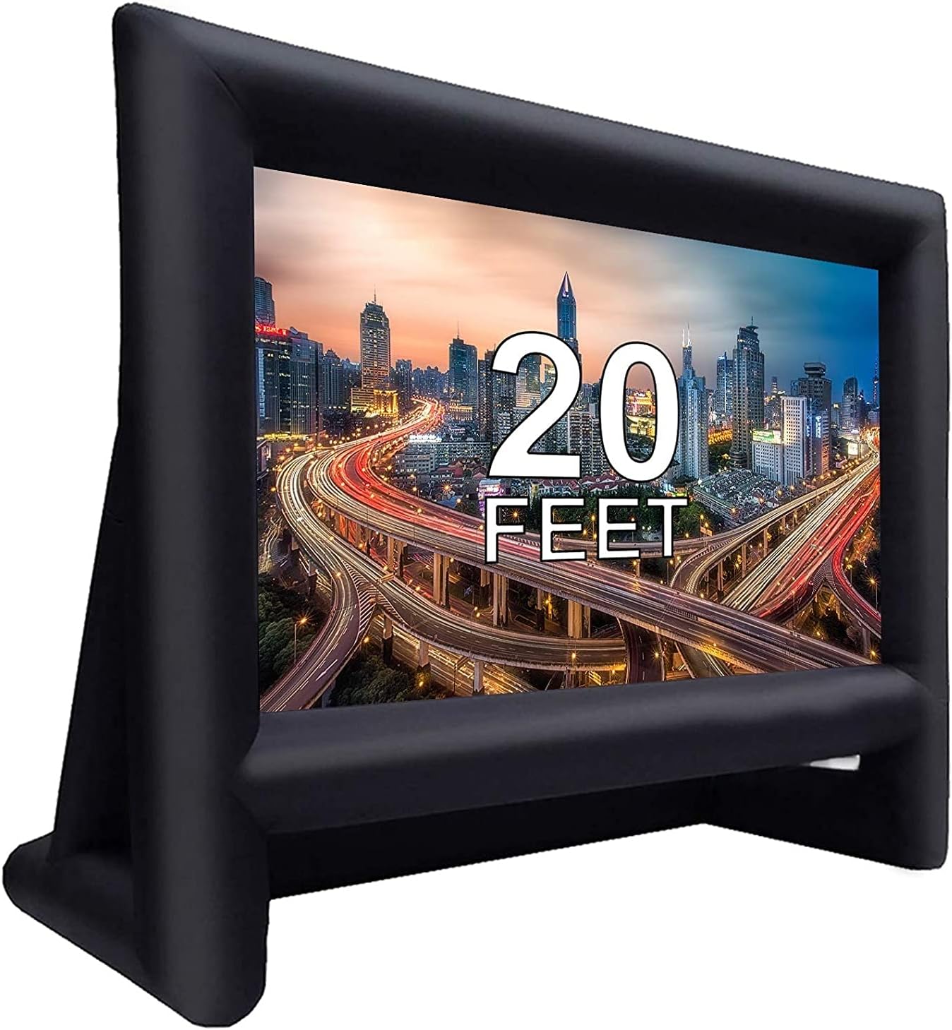 20 Feet Inflatable Projector Screen Outdoor Inflatable Movie Screen with Air Blower Storage Bag, Easy Set Up Blow Up Screen for Backyard Movie Night, Theme Parties, Celebrations 20ft