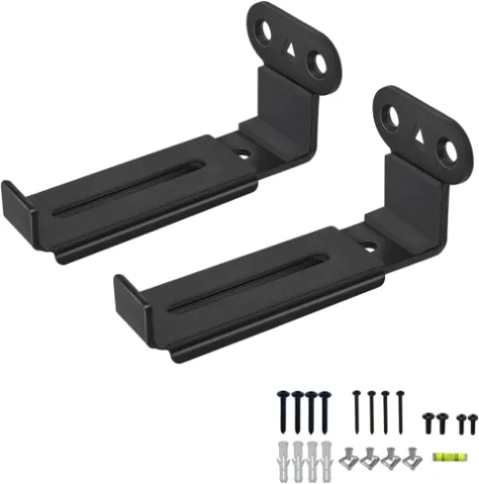 Soundbar Wall Mount,All Metal Sound Bar Mounts Under TV for Sonos,Samsung, Bose, Vizio, LG, Sony, JBL and More,Depth Adjustable 3.7”-6.3”, Hold up to 30 lbs,HD-118,2 Packs,Black