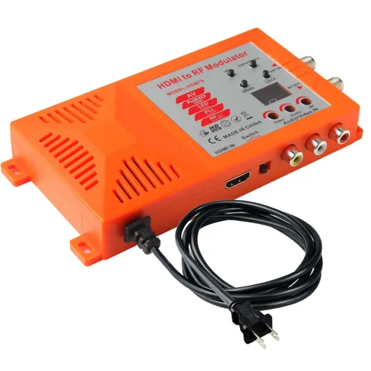 HDMI/RCA to RF Modulator Coaxial UHF Converter Adapter w/Channel Switch for PS2 PS3 PS4 NS Xbox Gaming Laptop Fire Stick Cube Roku Blu-ray Chromecast DVR HD Digital AV Video to Analog Coax NTSC TV