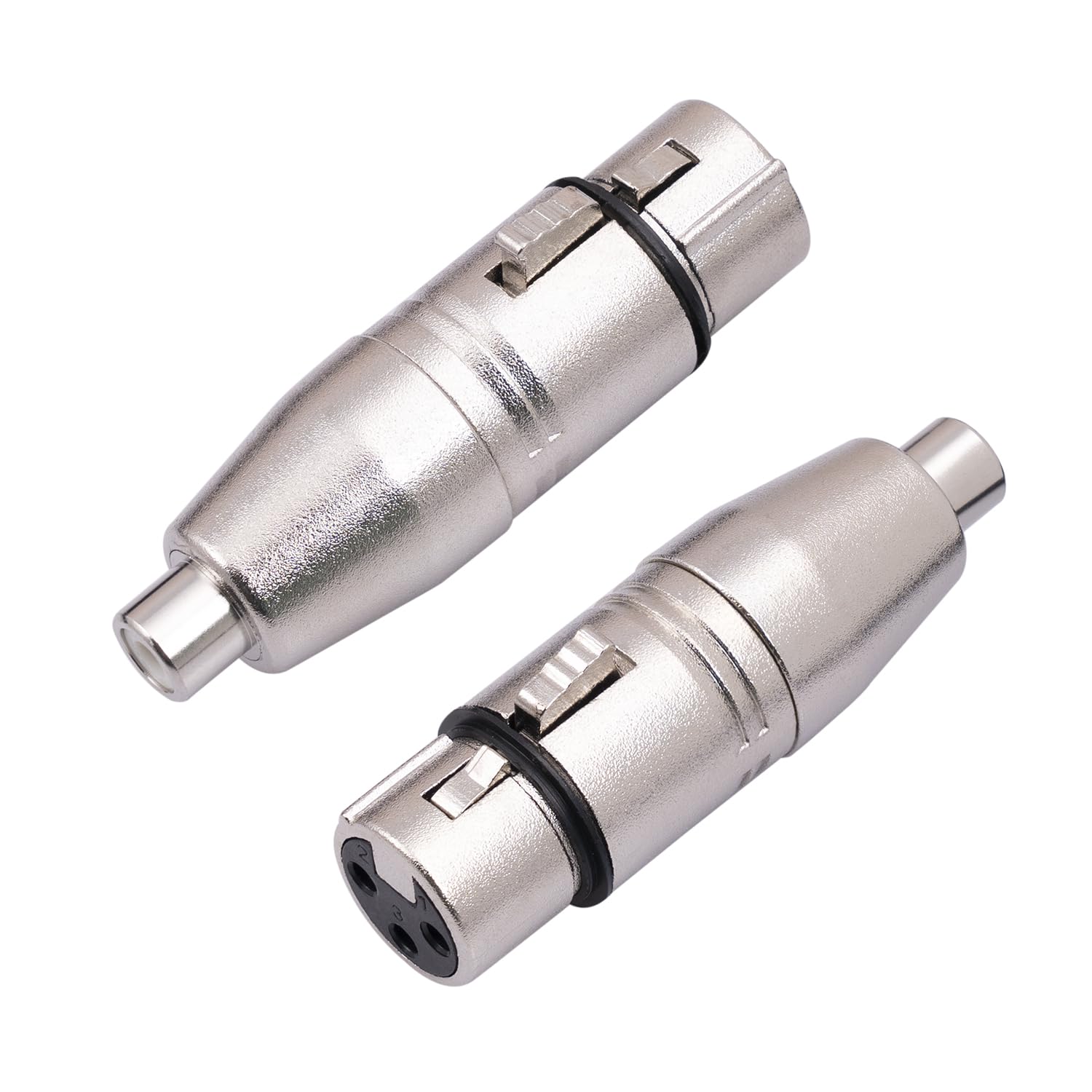 2Pack XLR Female to RCA Female Adapter Converter, Gender Changer Audio Coupler Connectors for Mixer, Recorder, Amplifier XLR F TO RCA F