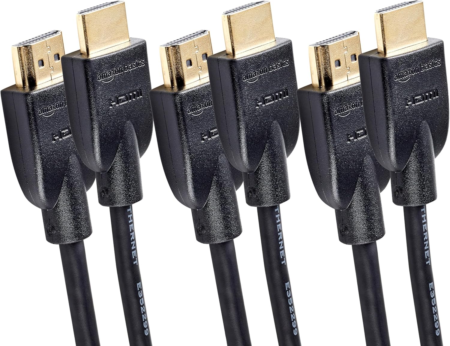 HDMI Cable, 3-Pack, 6ft, 4K@60Hz, High-Speed 4K HDMI 2.0 Cord (18Gbps), 2160p, 48 bit, Compatible with TV/PS5/Xbox/Roku, Black 6 Feet 3-Pack
