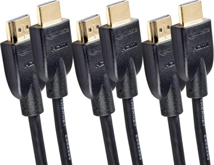 HDMI Cable, 3-Pack, 6ft, 4K@60Hz, High-Speed 4K HDMI 2.0 Cord (18Gbps), 2160p, 48 bit, Compatible with TV/PS5/Xbox/Roku, Black 6 Feet 3-Pack