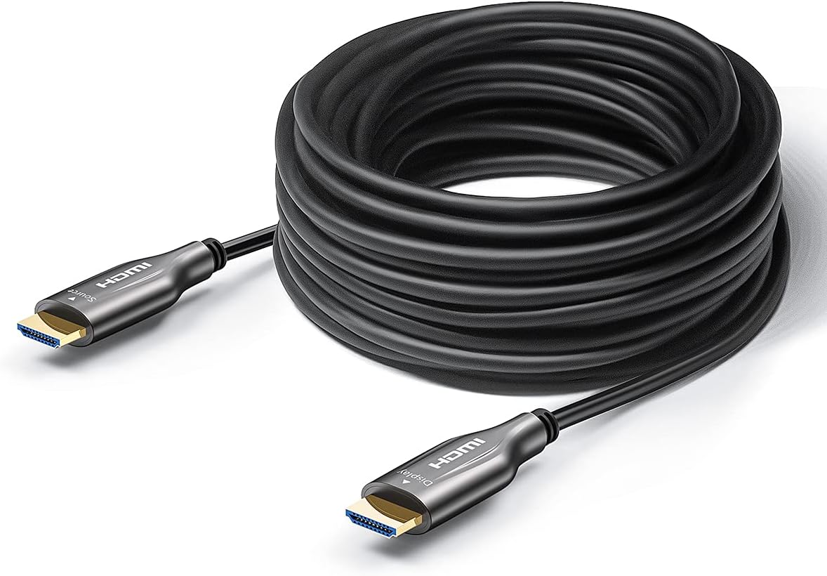 Fiber Optic HDMI Cable 100 Feet, HDMI 2.0, 18Gbps, Supports 4K@ 60Hz, 4:4:4/4:2:2/4:2:0, HDR10, Dolby Vision, HDCP2.2, ARC,3D,Slim and Flexible