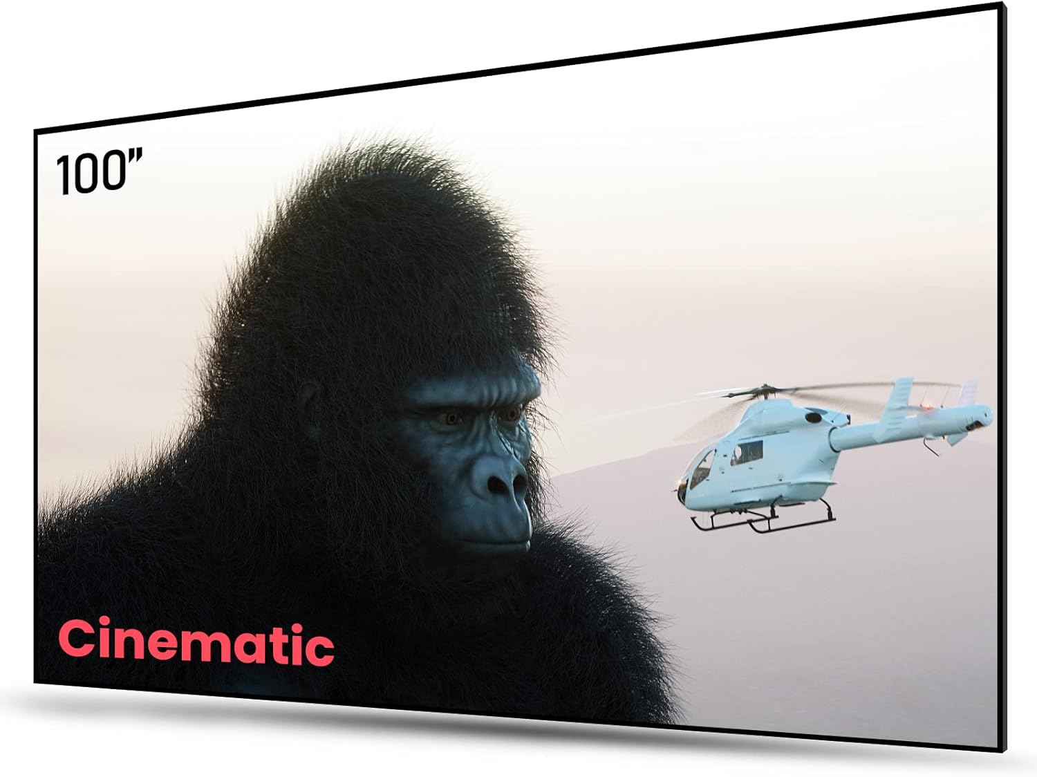 Ambient Light Rejecting (ALR) Projector Screen for Ultra Short Throw(UST) Projector, 100" Fixed Frame, 80% Picture Quality Improved, 95% Celling Light Rejecting(CLR), Active 3D - C100 100" Cinematic Screen