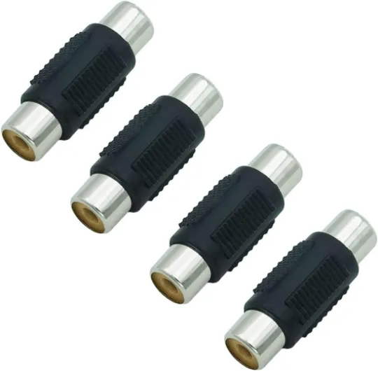 RCA Female to Female Audio Connector Adapter, RCA Extension Cable Adapter Compatible for TV Projector Phono Speaker