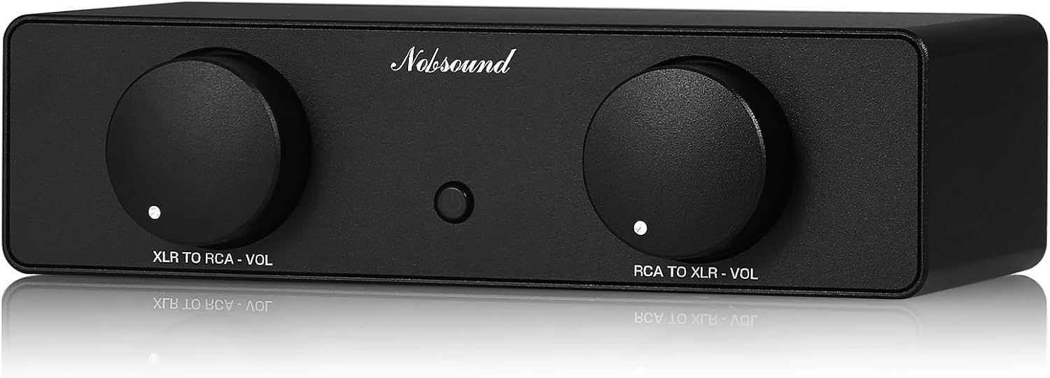 HiFi XLR RCA Converter: Bi-Directional Balanced Audio Adapter with Independent Volume Control USB-C Powered for Home Studio, Amplifier, Preamplifier, Active Speaker (NS-05P PRO)