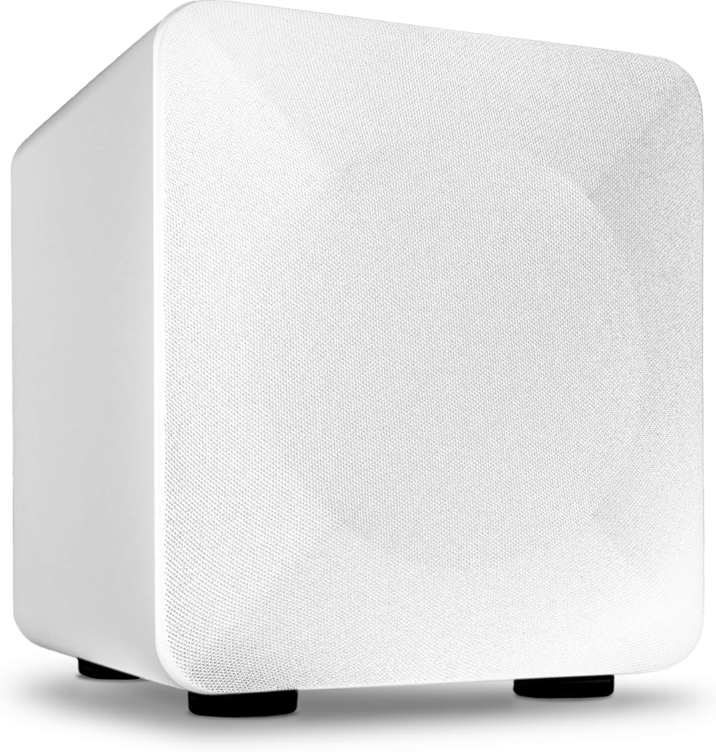 S6 210W Compact Powered Mini Subwoofer- Powerful Bass in a Small Package - Great for Desktops, Apartments, Offices and Gaming Setups White