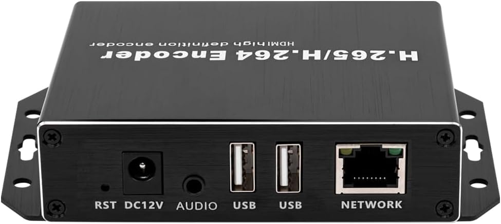 H.265 1080P PoE HDMI Video Encoder/Decoder, Dual USB2.0 for Web Camera, Video Decoder for IP Camera, Compatible with ONV/HK, Live Broadcast for YouTube, Facebook, Wowza, Twitch 50BP PoE