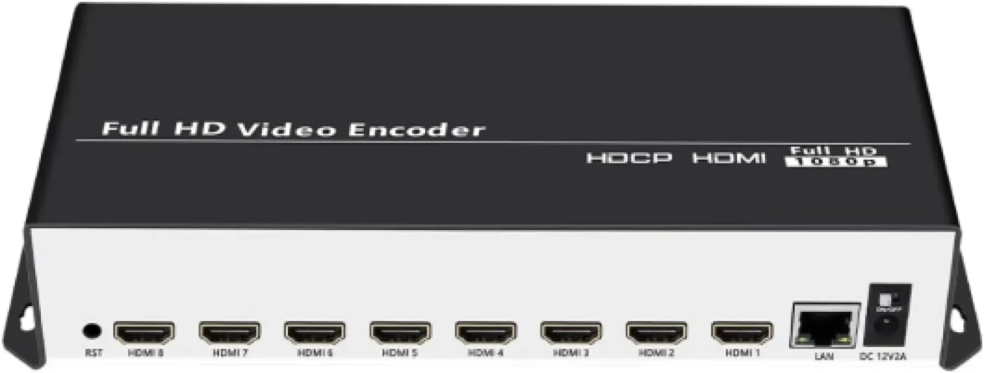 Multi-Channel H.265 H.264 HD HDMI Video Live Streaming Broadcast Encoder IPTV for 8 HDMI Signals to SRT RTSP RTMP RTMPS HLS Multicast HTTP MP4 FLV M3U8 TS