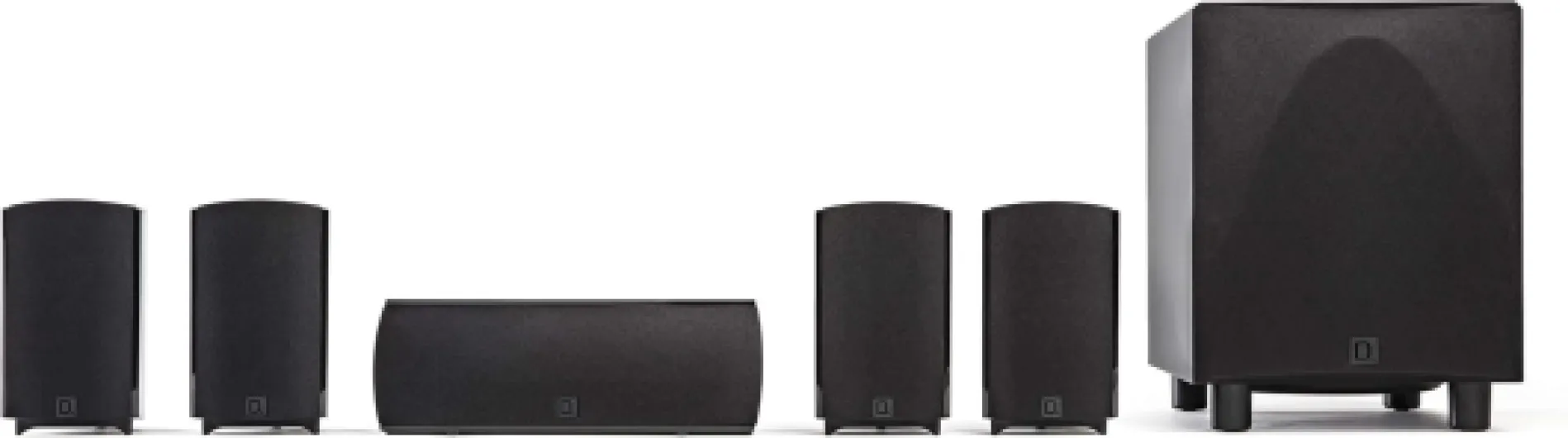 ProCinema 6D - Compact 5.1 Channel Home Theater Speaker System - 250-Watt Powered Subwoofer Center Channel + 4 Speakers - Sleek Modern Looks Match Any Décor Black PROCINEMA6D
