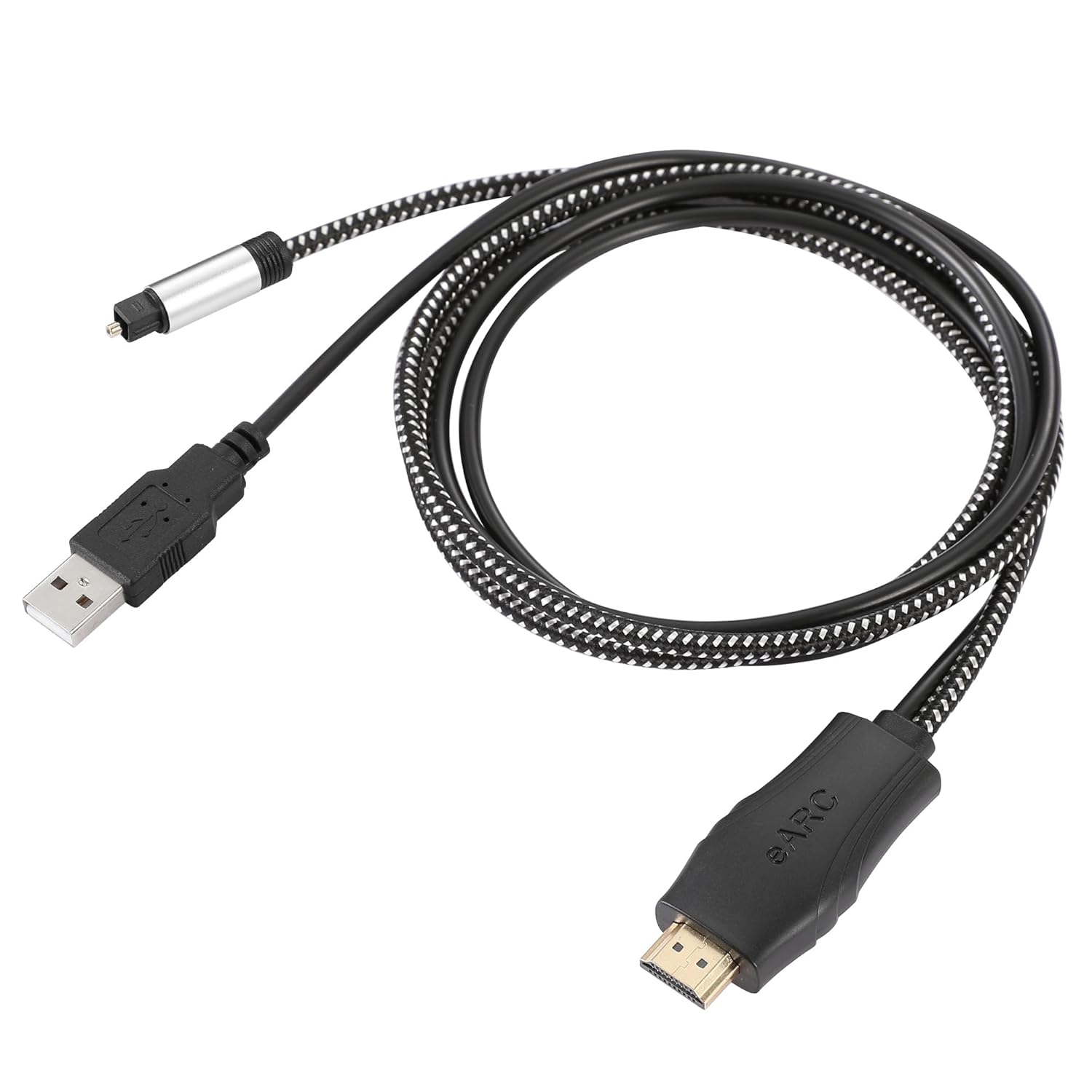 192KHz HDMI eARC/ARC to Optical Audio Converter for TV to Soundbar, Plug & Play 3.6ft/1.10m eARC to Optical Cable Audio Extractor Adapter Splitter for Sound System Home Theater Support Dolby/DTS 5.1 eARC/ARC to Optical eARC/ARC to Optical