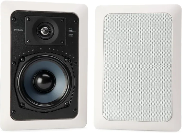 RC55i 2-Way Premium in-Wall 5.25" Home Stereo Speakers (Pair) - Perfect for Damp and Humid Indoor/Outdoor Placement - Bath, Kitchen, Covered Porches (White, Paintable Grille)