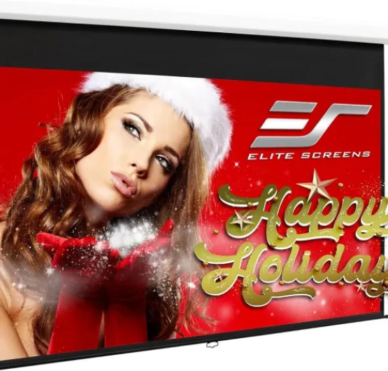 Manual B, 100-INCH Manual Pull Down Projector Screen Diagonal 16:9 Diag 4K 8K 3D Ultra HDR HD Ready Home Theater Movie Office Presentation, M100H 100 INCH