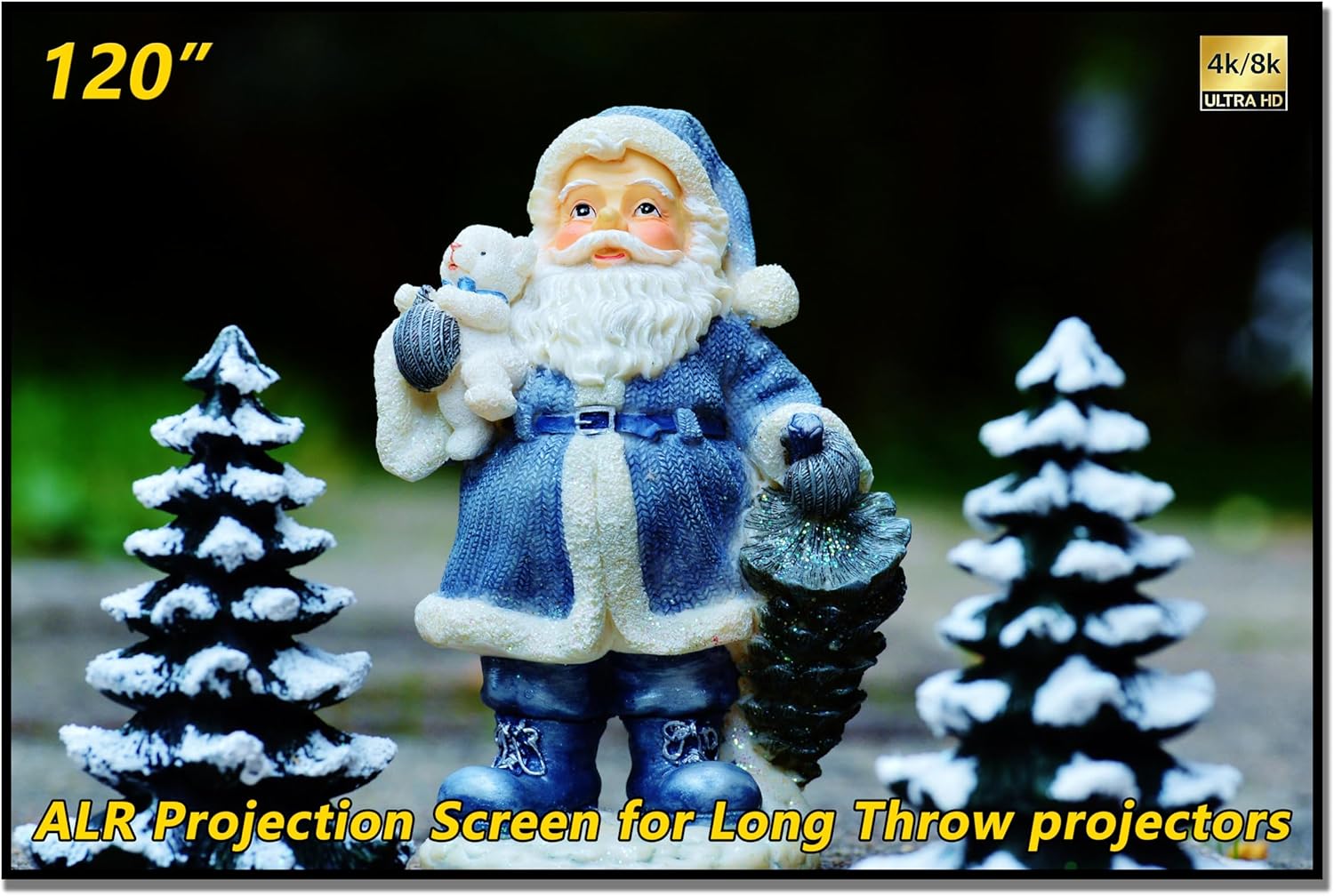 ALR Screen for Standard Throw Projectors (Non-UST), 120 inch ALR Projector Screen Fixed Frame Wall Mount, 16:9 8K/4K 3D, Grey Projection Screen, 0.39 inch Ultra-Narrow Bezel for Movies and Games 120 inch 16:9