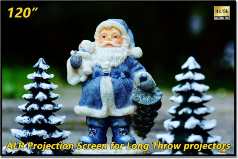 ALR Screen for Standard Throw Projectors (Non-UST), 120 inch ALR Projector Screen Fixed Frame Wall Mount, 16:9 8K/4K 3D, Grey Projection Screen, 0.39 inch Ultra-Narrow Bezel for Movies and Games 120 inch 16:9