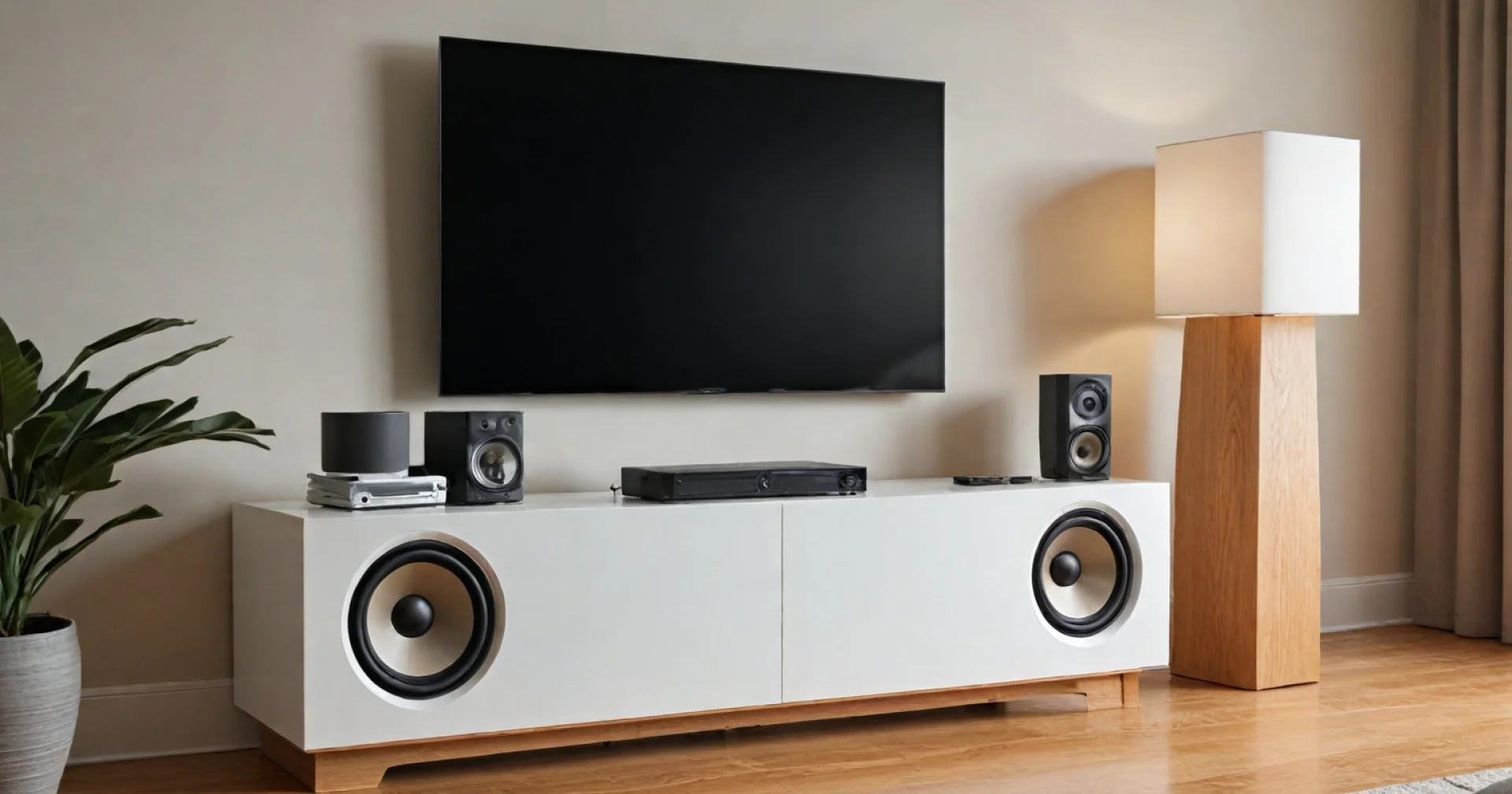 Elegant white speaker stands that elevate your home theater soundstage