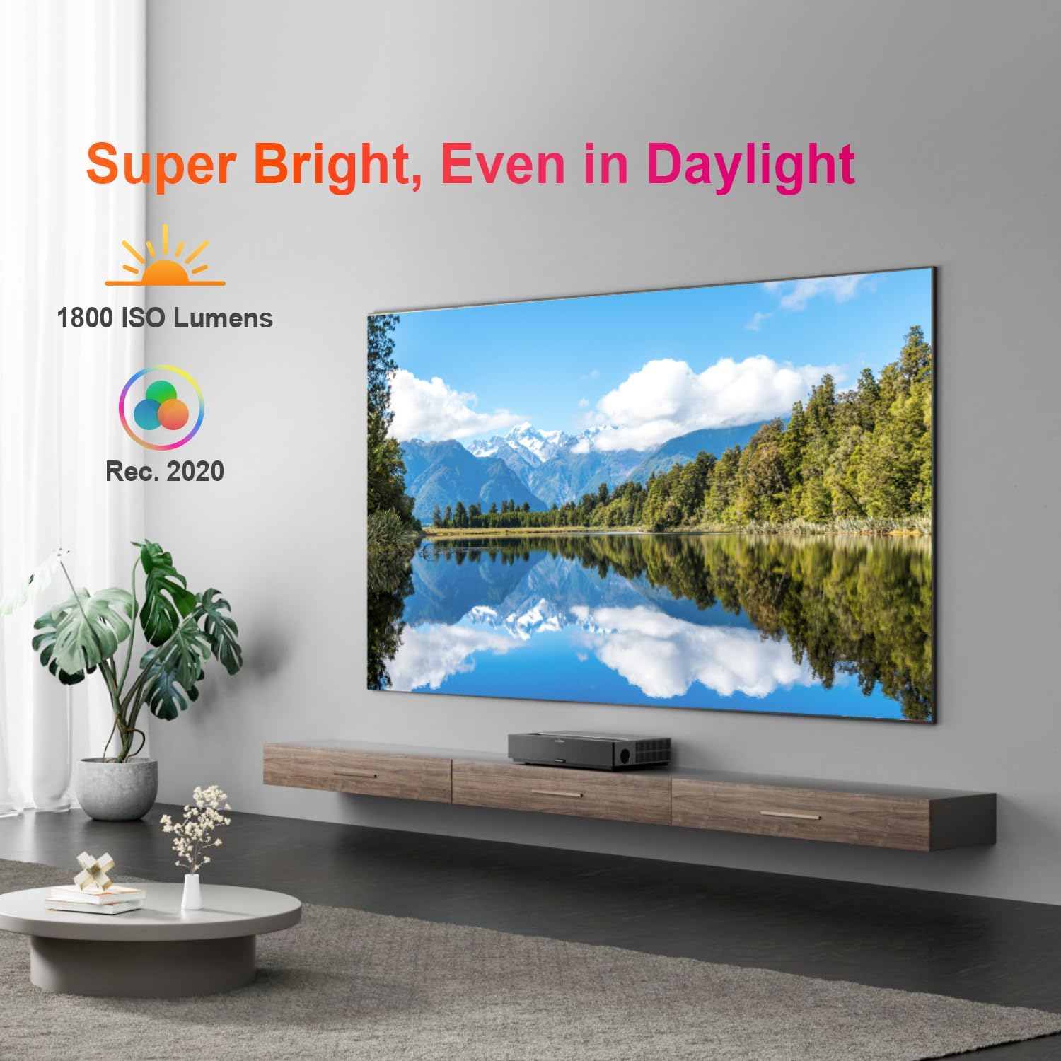 Formovie Theater - Triple Laser - Vibrant, Vivid ALPD® 4.0 RGB+ Technology - 2800 ANSI Lumens - 4K UHD Resolution - Dolby Vision & Atmos Ultra Short Throw UST Projector - With Android TV 11