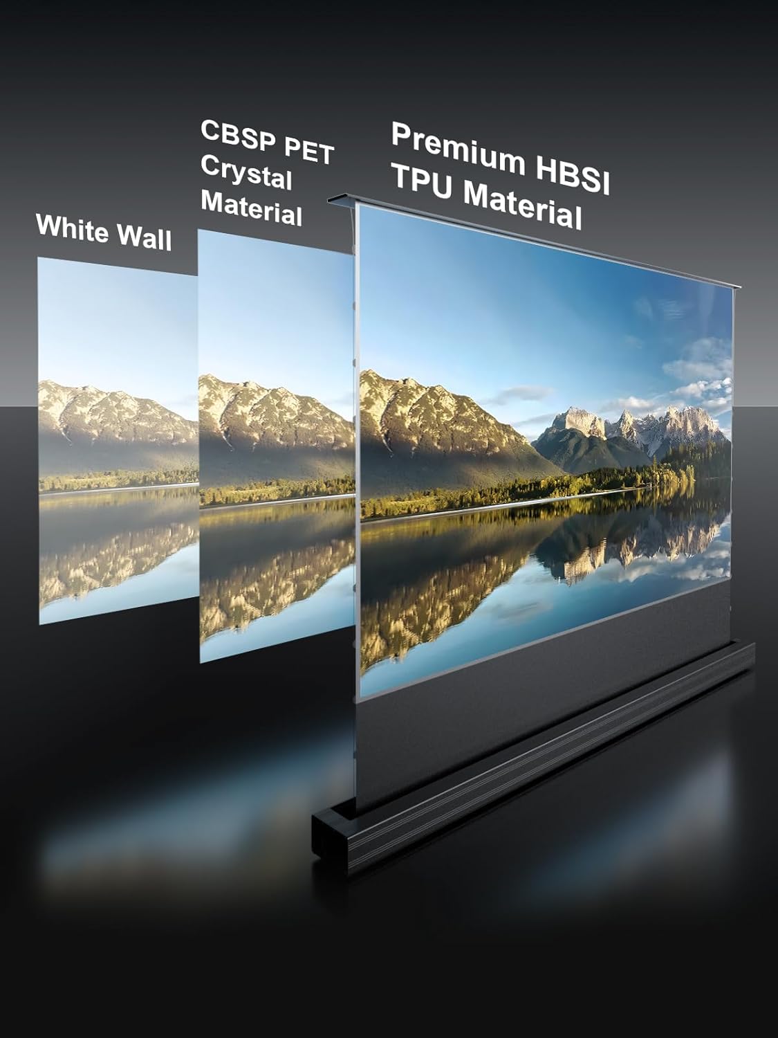 120" Motorized Floor Rising Projector Screen for Ultra Short Throw Projector,Tension Floor Stand Screen for Home Theater, 4K/8K Ultra HD, 95% Ambient Light Rejecting, Active 3D-ALR-F220C