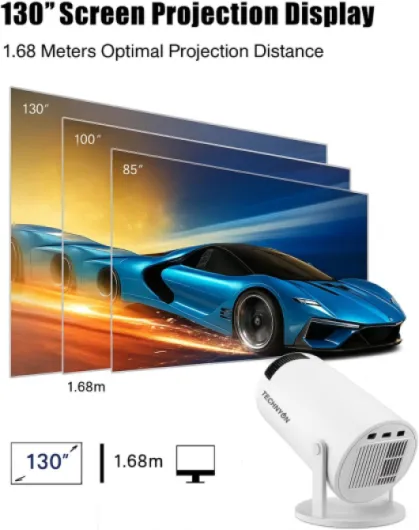 HY300 PRO+ 2026 - 1080P Full HD WiFi Projector with Android 11.0 – 12000 Lumens Portable Home Theater & Outdoor Movie Projector - Screen Mirroring for iOS/Android - Gaming & HDMI Compatible