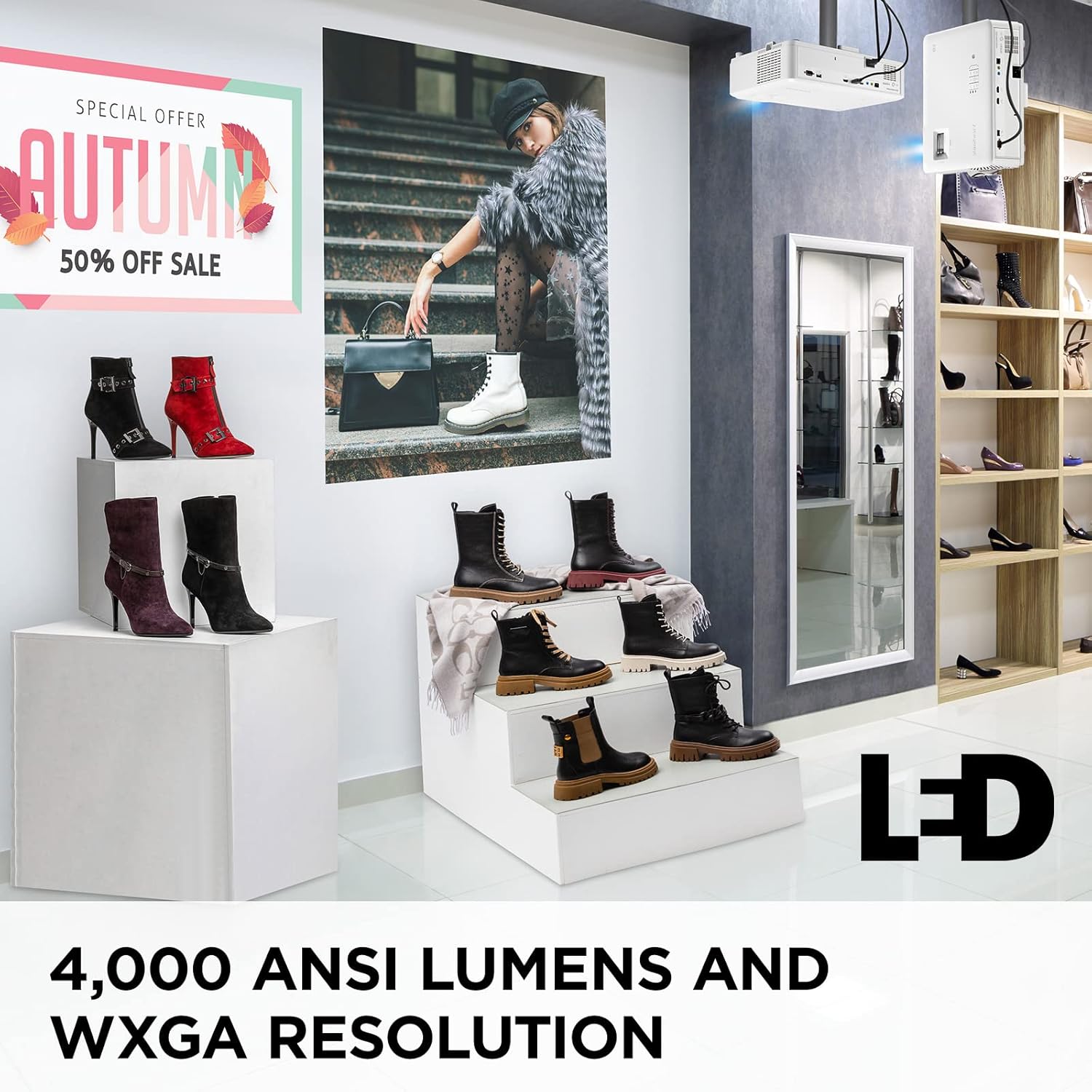 LS610WH, 4,000 ANSI Lumens WXGA LED High Brightness Business/Education Projector WXGA 4,000 Lumens