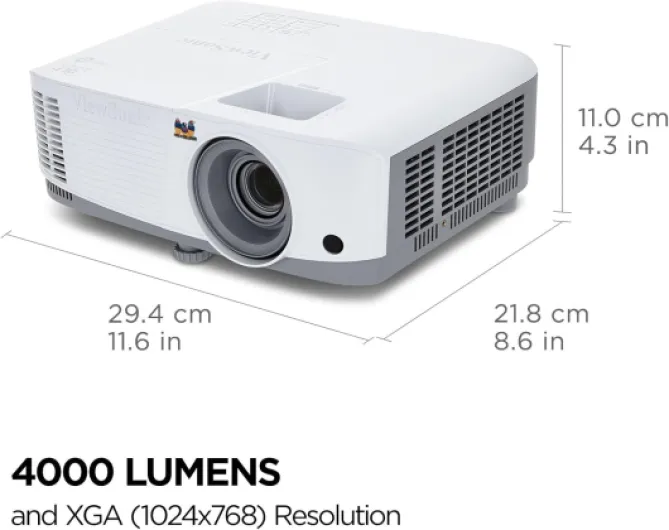PA503X Projector, 4000 ANSI Lumen, XGA 1024x768, 22.000:1 Contrast Ratio, Up to 300-Inch Image, HDMI, Vertical Keystone +/-40°, 2W Speaker